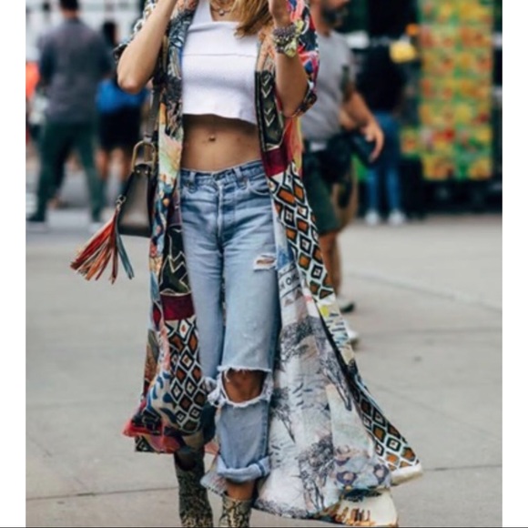 Accessories - Bohemian Half Sleeve Multi Printed Kimono Accessories - Bohemian Half Sleeve Multi Printed Kimono